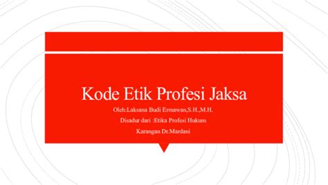 kode etik profesi jaksa